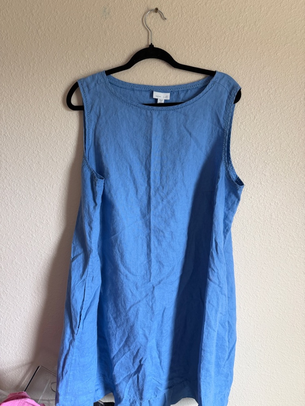 J. Jill Sky Blue Linen Sleeveless Shift Dress